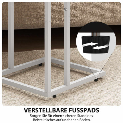 Table d'appoint pliable avec ports de chargement USB, métal, 39 x 29 x 57 cm