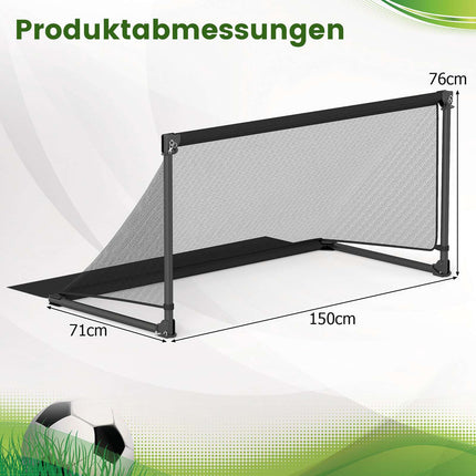Zusammenklappbares Fußballtor 150x71x76cm Metallrahmen PE-Netz