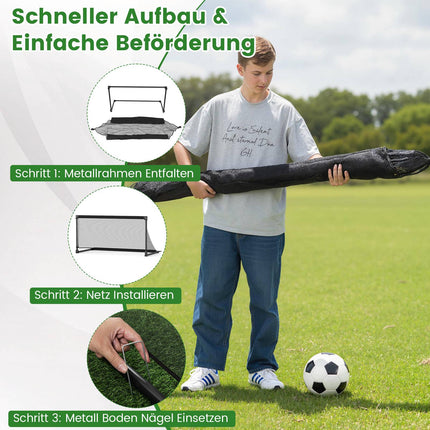 Zusammenklappbares Fußballtor 150x71x76cm Metallrahmen PE-Netz