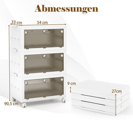 Faltbare Aufbewahrungsbox mit Deckel, 126L/168L, Rollen