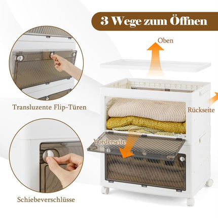 Faltbare Aufbewahrungsbox mit Deckel, 126L/168L, Rollen