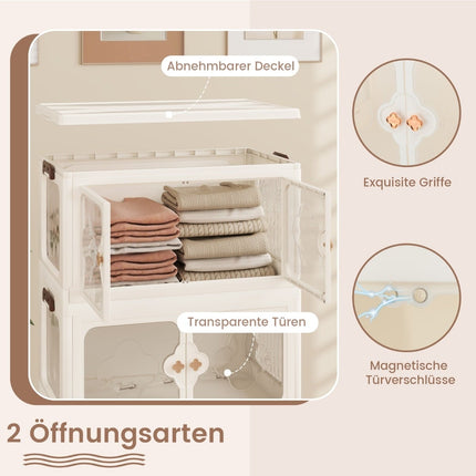 Faltbare Aufbewahrungsbox mit Deckel, Rollen, 265L Fassungsvermögen