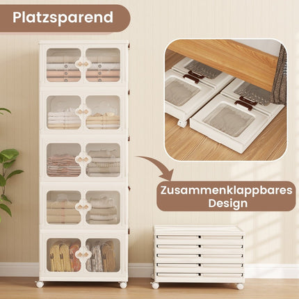 Faltbare Aufbewahrungsbox mit Deckel, Rollen, 265L Fassungsvermögen