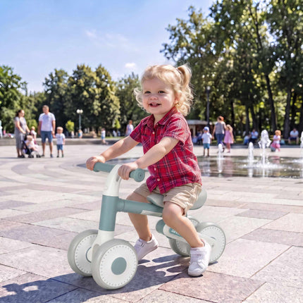 Foldable Toddler Balance Bike with Quiet EVA Wheels, 12–24 Months, Blue