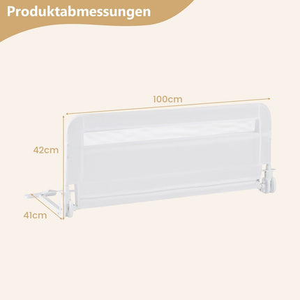 Barrière de lit pliable pour tout-petit, 100 cm, housse lavable
