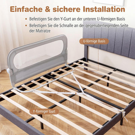 Barrière de lit pliable pour tout-petit, 120 x 60 cm, housse amovible