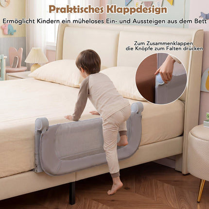 Barrière de lit pliable pour tout-petit avec housse amovible, 80 x 60 cm