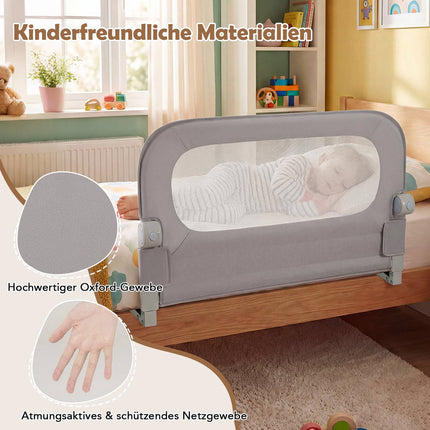 Barrière de lit pliable pour tout-petit avec housse amovible, 80 x 60 cm