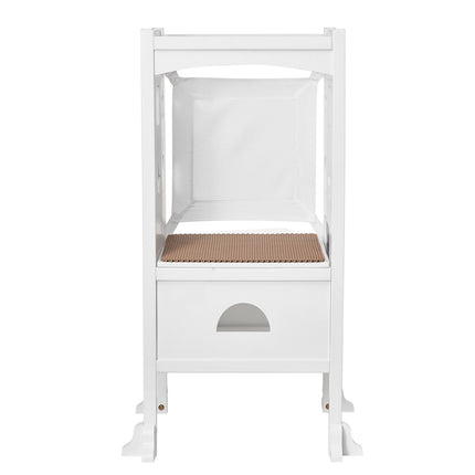 Foldable Toddler Learning Tower, 3-Level, 125 lb, White