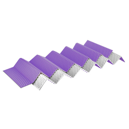 Tapis de voyage pliable, bord en aluminium, 195 cm, violet