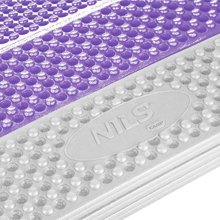 Tapis de voyage pliable, bord en aluminium, 195 cm, violet
