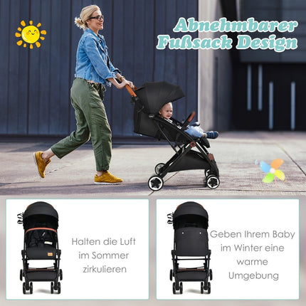Klappbarer Reisekinderwagen mit verstellbarer Rückenlehne & Verdeck