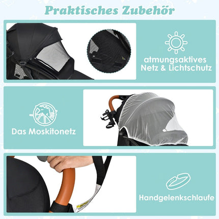 Klappbarer Reisekinderwagen mit verstellbarer Rückenlehne & Verdeck