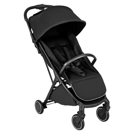 Poussette de voyage pliable avec siège inclinable, noire