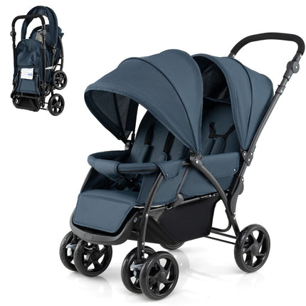 Poussette double pliable, dossier réglable, capacité de charge de 30 kg
