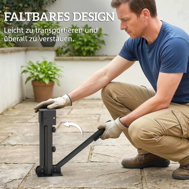 Pied de parasol pliable, compatible avec les mâts de 38/48 mm, gris foncé