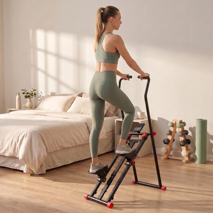 Appareil d'escalade vertical pliable avec 3 niveaux de résistance et écran LCD