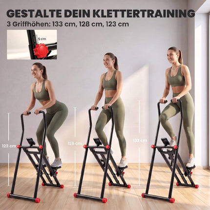Appareil d'escalade vertical pliable avec 3 niveaux de résistance et écran LCD