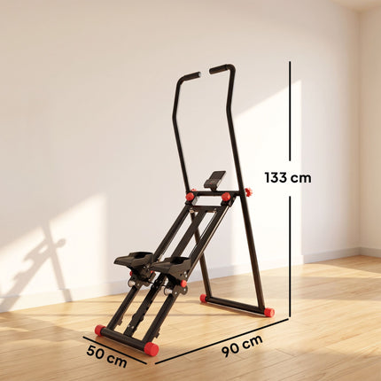 Appareil d'escalade vertical pliable avec 3 niveaux de résistance et écran LCD