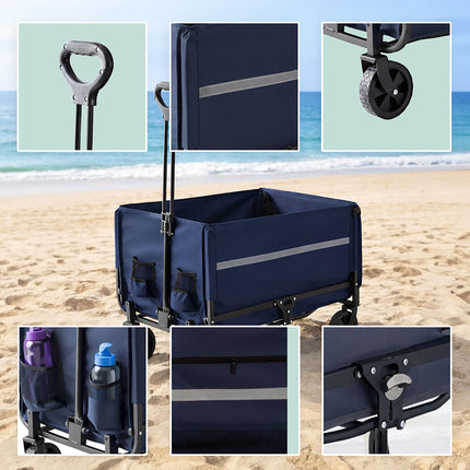 Chariot pliable avec hayon arrière - Grande capacité, étanche