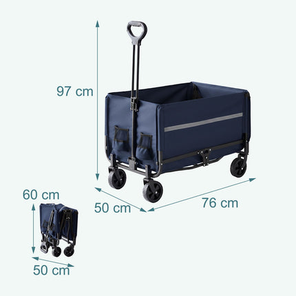 Chariot pliable avec hayon arrière - Grande capacité, étanche