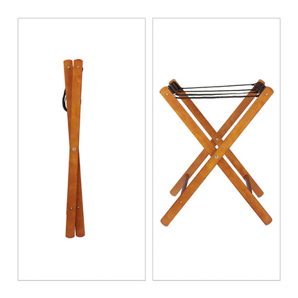 Porte-bagages pliable en bois, lot de 2