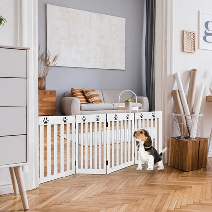 Barrière pliable en bois pour animaux de compagnie, 60 cm de haut, blanche