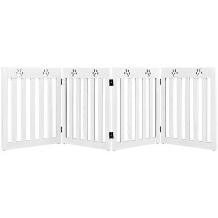 Barrière pliable en bois pour animaux de compagnie, 60 cm de haut, blanche