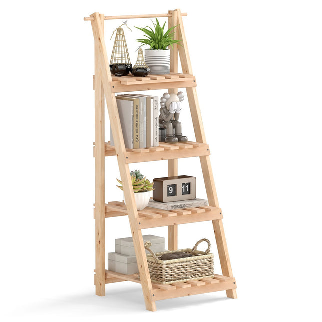 Support à plantes pliable en bois avec 4 étagères, 52 x 38 x 109 cm