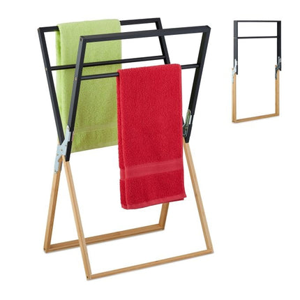 Porte-serviettes pliable en bambou