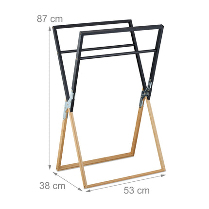 Porte-serviettes pliable en bambou