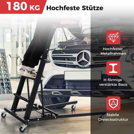 Ascenseur de voiture pliable avec hauteur réglable de 114,5 à 168 cm et élévateur de moteur automobile à angle à 3 vitesses