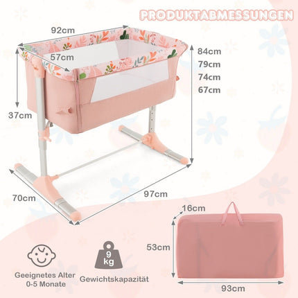 Lit cododo pliable avec 4 hauteurs réglables, pieds rétractables et sac de transport