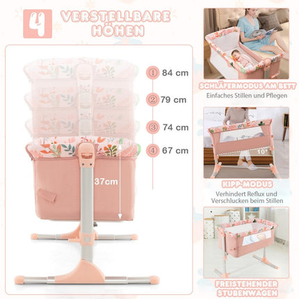 Lit cododo pliable avec 4 hauteurs réglables, pieds rétractables et sac de transport