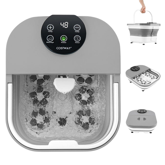 Foldable foot bath foot bath with shower 60min timer & 30 Shiatsu massage balls temperature 35-48°C heating