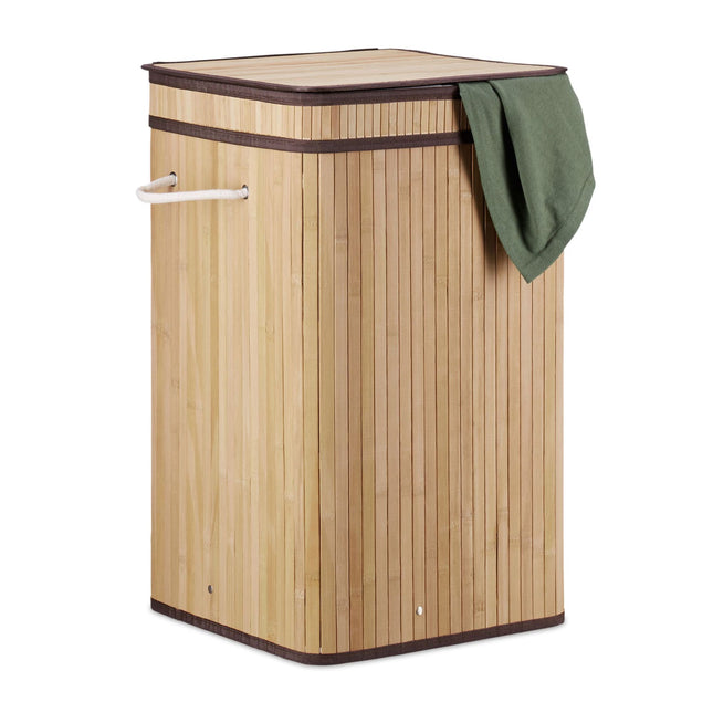 Panier à linge pliable en bambou
