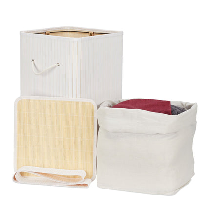 Panier à linge pliable en bambou