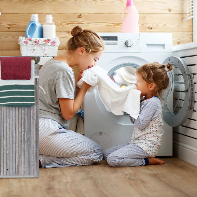 Panier à linge pliable en bambou