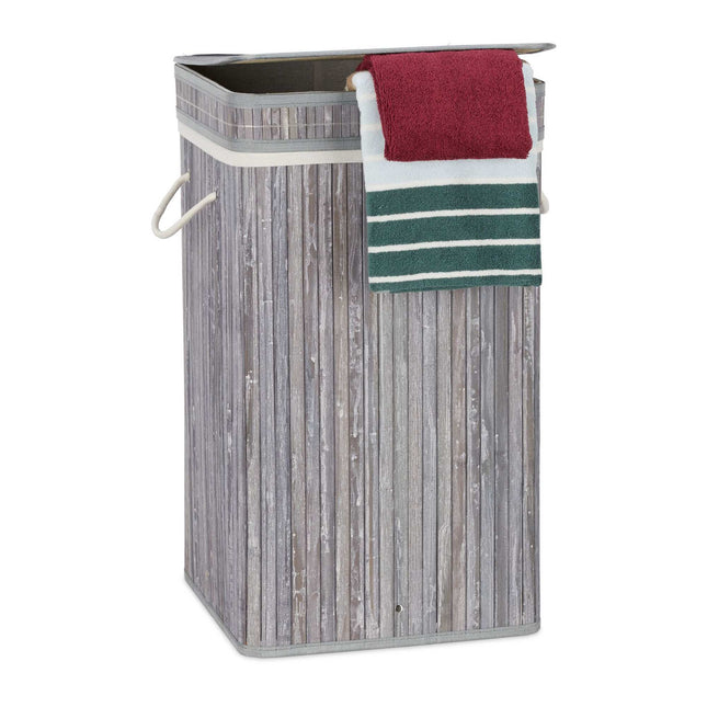 Panier à linge pliable en bambou