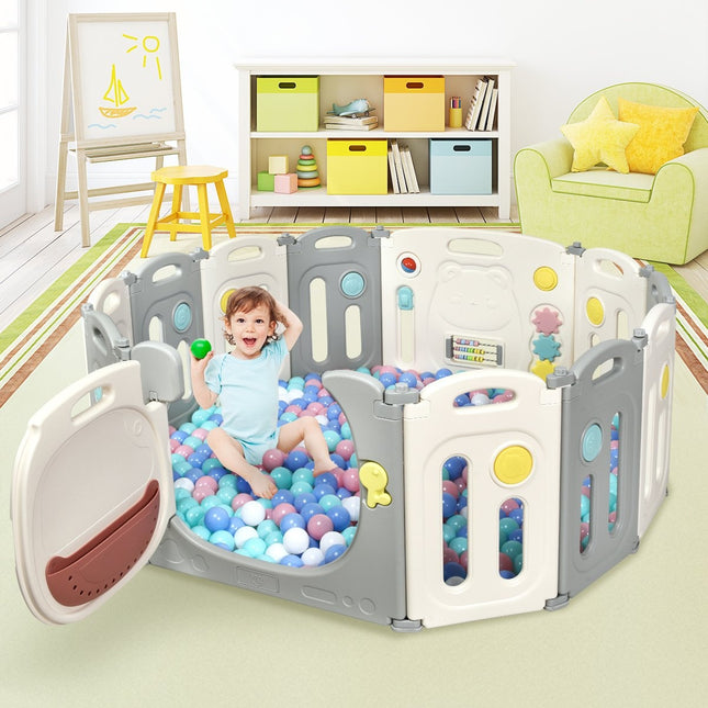 Parc pliable avec 12 panneaux, clôture de jeu portable pour bébé
