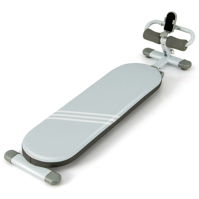 Banc abdominaux pliable avec 3 angles réglables et support pour téléphone portable. Bleu