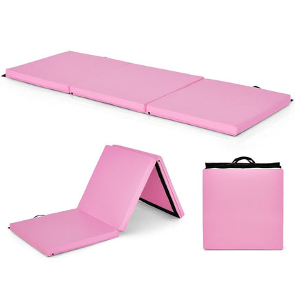 Faltbare Weichbodenmatte mit 2 Tragegriffen rutschfeste Gymnastikmatte 180 x 60 x 5 cm Rosa