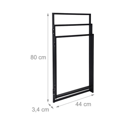 Porte-serviettes pliable à 3 bras en fer - Gain de place, autoportant