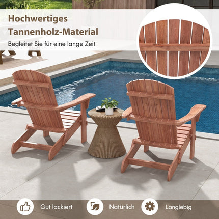 Chaise Adirondack pliante, en bois, capacité de 180 kg