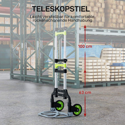 Zusammenklappbare Aluminium-Sackkarre, Teleskopgriff, 100 cm
