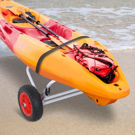 Chariot pliable en aluminium pour kayak avec sangles, capacité de 70 kg