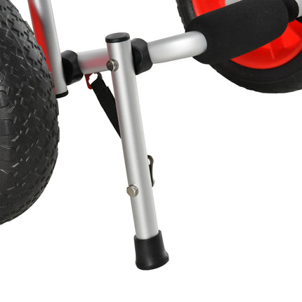 Chariot pliable en aluminium pour kayak avec sangles, capacité de 70 kg