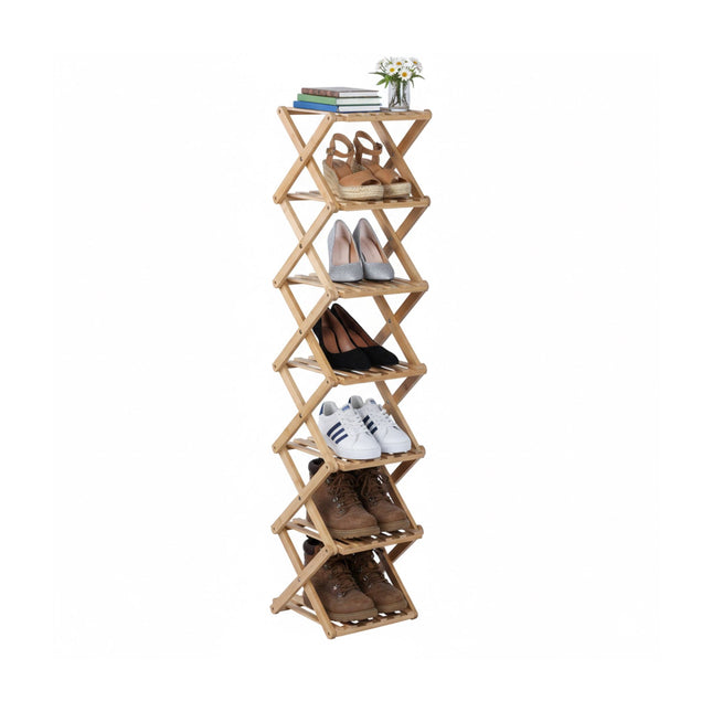 Faltbares Bambus-Schuhregal – platzsparend, vertikales Design