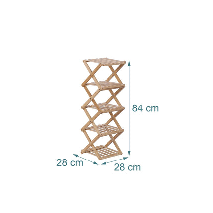 Étagère à chaussures pliable en bambou - Design vertical et peu encombrant