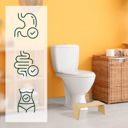 Faltbarer Toilettenhocker aus Bambus mit Gummifüßen